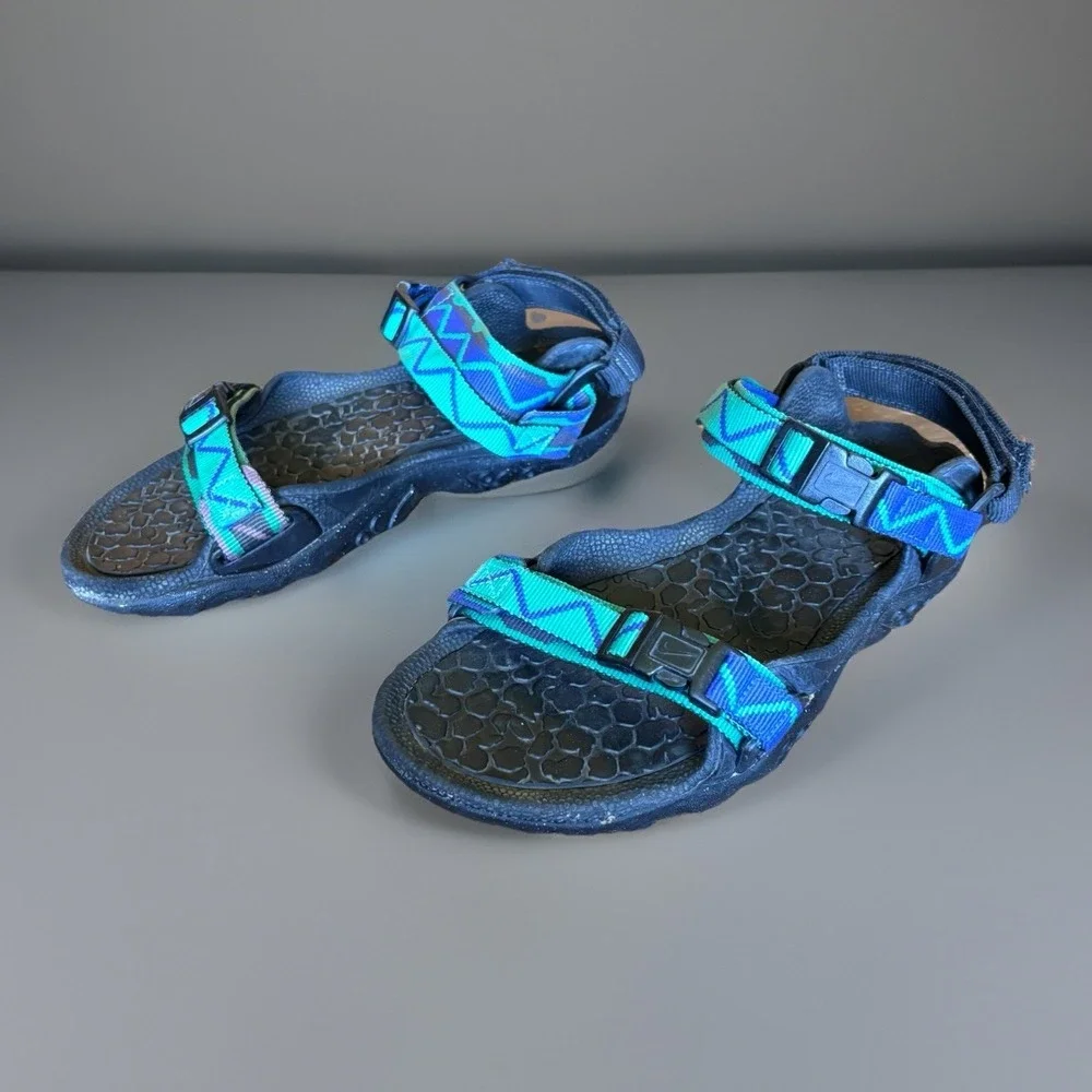 Nike ACG Air Deschutz Outdoor Water Sandals Blue Green Mens Sz 7 190043 90's VTG
